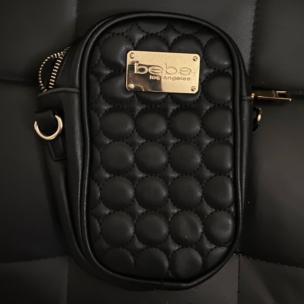 BEBE black small quilted crossbody